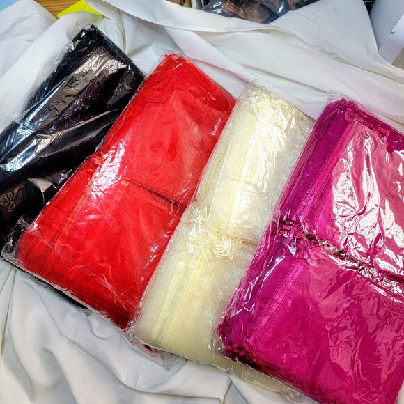 100 Pieces Sheer Organza Gift Bags with Drawstring, 5x6 Inch Jewelry Pouches - Picture 3 of 3